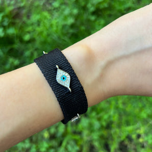 Pulsera tejida ojos