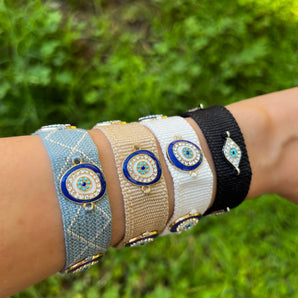 Pulsera tejida ojos